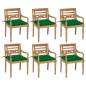 Preview: Batavia-Stühle mit Kissen 6 Stk. Massivholz Teak