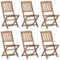 Preview: Klappbare Gartenstühle 6 Stk. Massivholz Akazie