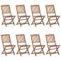 Preview: Klappbare Gartenstühle 8 Stk. mit Kissen Massivholz Akazie