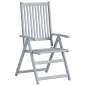 Preview: Verstellbare Gartenstühle mit Auflagen 8 Stk. Grau Akazienholz