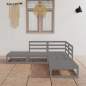 Preview:  5-tlg. Garten-Lounge-Set Grau Massivholz Kiefer