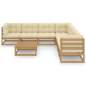 Preview:  8-tlg Garten-Lounge-Set mit Kissen Honigbraun Massivholz Kiefer