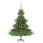 Preview: Künstlicher Weihnachtsbaum Nordmann LED & Kugeln Grün 120 cm