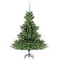 Preview: Künstlicher Weihnachtsbaum Nordmann LED & Kugeln Grün 240 cm