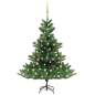 Preview: Künstlicher Weihnachtsbaum Nordmann LED & Kugeln Grün 180 cm
