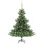 Preview: Künstlicher Weihnachtsbaum Nordmann LED & Kugeln Grün 240 cm