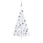 Preview:  Künstlicher Halb-Weihnachtsbaum Beleuchtung Kugeln Weiß 150 cm
