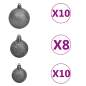 Preview:  Künstlicher Weihnachtsbaum Beleuchtung & Kugeln Schwarz 240 cm