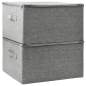 Preview: Aufbewahrungsboxen 2 Stk. Stoff 43x34x23 cm Grau