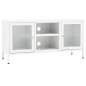 Preview: TV-Schrank Weiß 105x35x52 cm Stahl und Glas