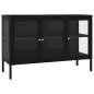 Preview: Sideboard Schwarz 70x35x70 cm Stahl und Glas