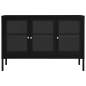 Preview: Sideboard Schwarz 70x35x70 cm Stahl und Glas