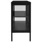 Preview: Sideboard Schwarz 70x35x70 cm Stahl und Glas