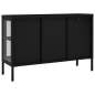 Preview: Sideboard Schwarz 70x35x70 cm Stahl und Glas