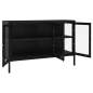 Preview: Sideboard Schwarz 70x35x70 cm Stahl und Glas