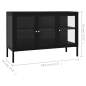 Preview: Sideboard Schwarz 70x35x70 cm Stahl und Glas