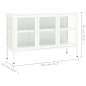 Preview: Sideboard Weiß 105x35x70 cm Stahl und Glas