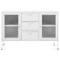 Preview: Sideboard Weiß 105x35x70 cm Stahl und Hartglas