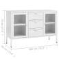 Preview: Sideboard Weiß 105x35x70 cm Stahl und Hartglas