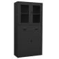Preview: Büroschrank Anthrazit 90x40x180 cm Stahl gehärtetes Glas