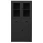 Preview: Büroschrank Anthrazit 90x40x180 cm Stahl gehärtetes Glas