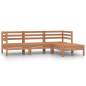 Preview: 4-tlg. Garten-Lounge-Set Massivholz Kiefer Honigbraun