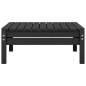 Preview: 3-tlg. Garten-Lounge-Set Schwarz Massivholz Kiefer