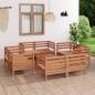 Preview: 9-tlg. Garten-Lounge-Set Honigbraun Massivholz Kiefer