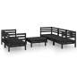 Preview: 6-tlg. Garten-Lounge-Set Schwarz Massivholz Kiefer