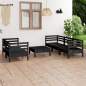 Preview: 6-tlg. Garten-Lounge-Set Schwarz Massivholz Kiefer