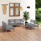 Preview: 6-tlg. Garten-Lounge-Set Grau Massivholz Kiefer