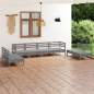 Preview: 8-tlg. Garten-Lounge-Set Grau Massivholz Kiefer