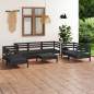 Preview: 8-tlg. Garten-Lounge-Set Schwarz Massivholz Kiefer