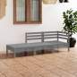 Preview: 3-tlg. Garten-Lounge-Set Grau Massivholz Kiefer 