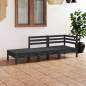 Preview: 3-tlg. Garten-Lounge-Set Schwarz Massivholz Kiefer