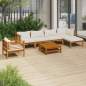 Preview: 7-tlg. Garten-Lounge-Set mit Creme Kissen Massivholz Akazie