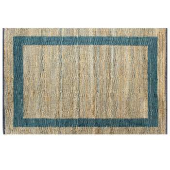  Teppich Handgefertigt Jute Blau 160x230 cm