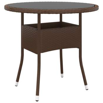  3-tlg. Garten-Essgruppe Poly Rattan Braun