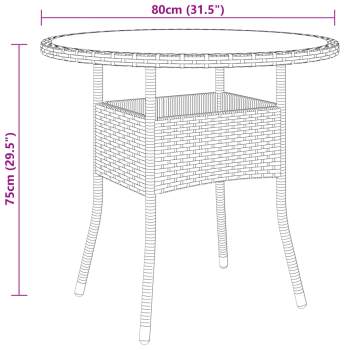  3-tlg. Garten-Essgruppe Poly Rattan Braun