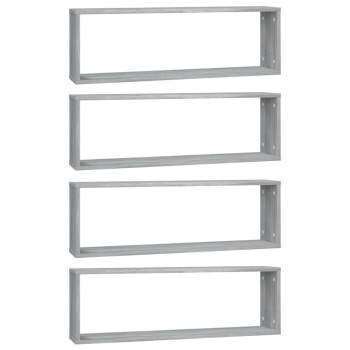  Wandregale 4 Stk. Grau Sonoma 80x15x26,5 cm Holzwerkstoff