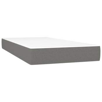  Boxspringbett mit Matratze & LED Dunkelgrau 90x190 cm Stoff