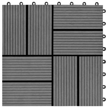 22 Stk. Terrassenfliesen 30 x 30 cm 2 qm WPC Grau