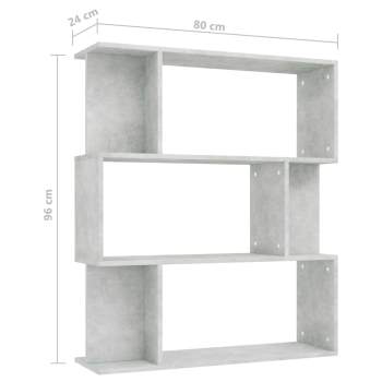  Bücherregal/Raumteiler Betongrau 80x24x96 cm Holzwerkstoff