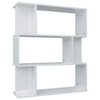 Bücherregal/Raumteiler Hochglanz-Weiß 80×24×96 cm Spanplatte