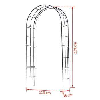 Nature Gartenbogen Metall 229x38x113 cm Schwarz