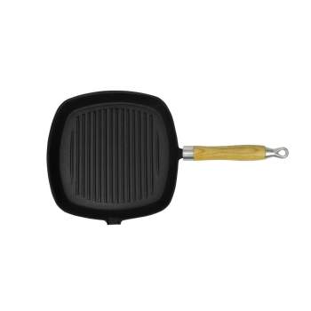  Grillpfanne mit Holzgriff Gusseisen 20 x 20 cm