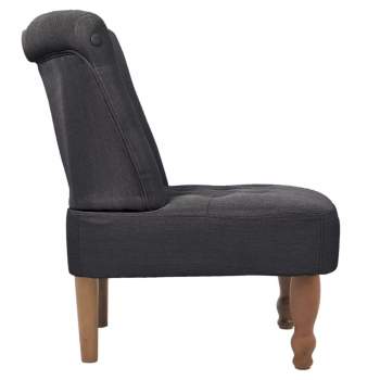  Französischer Stuhl 2 Stk. Stoff Grau 