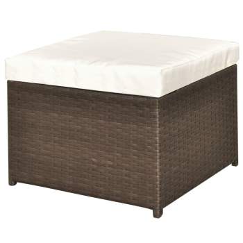  4-tlg. Garten-Lounge-Set mit Auflagen Poly Rattan Braun