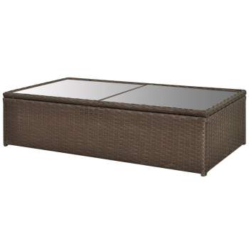  4-tlg. Garten-Lounge-Set mit Auflagen Poly Rattan Braun