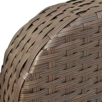  4-tlg. Garten-Lounge-Set mit Auflagen Poly Rattan Braun